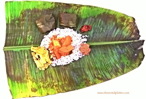 Red Rice with Sambar & Aviyal - Vegetarian